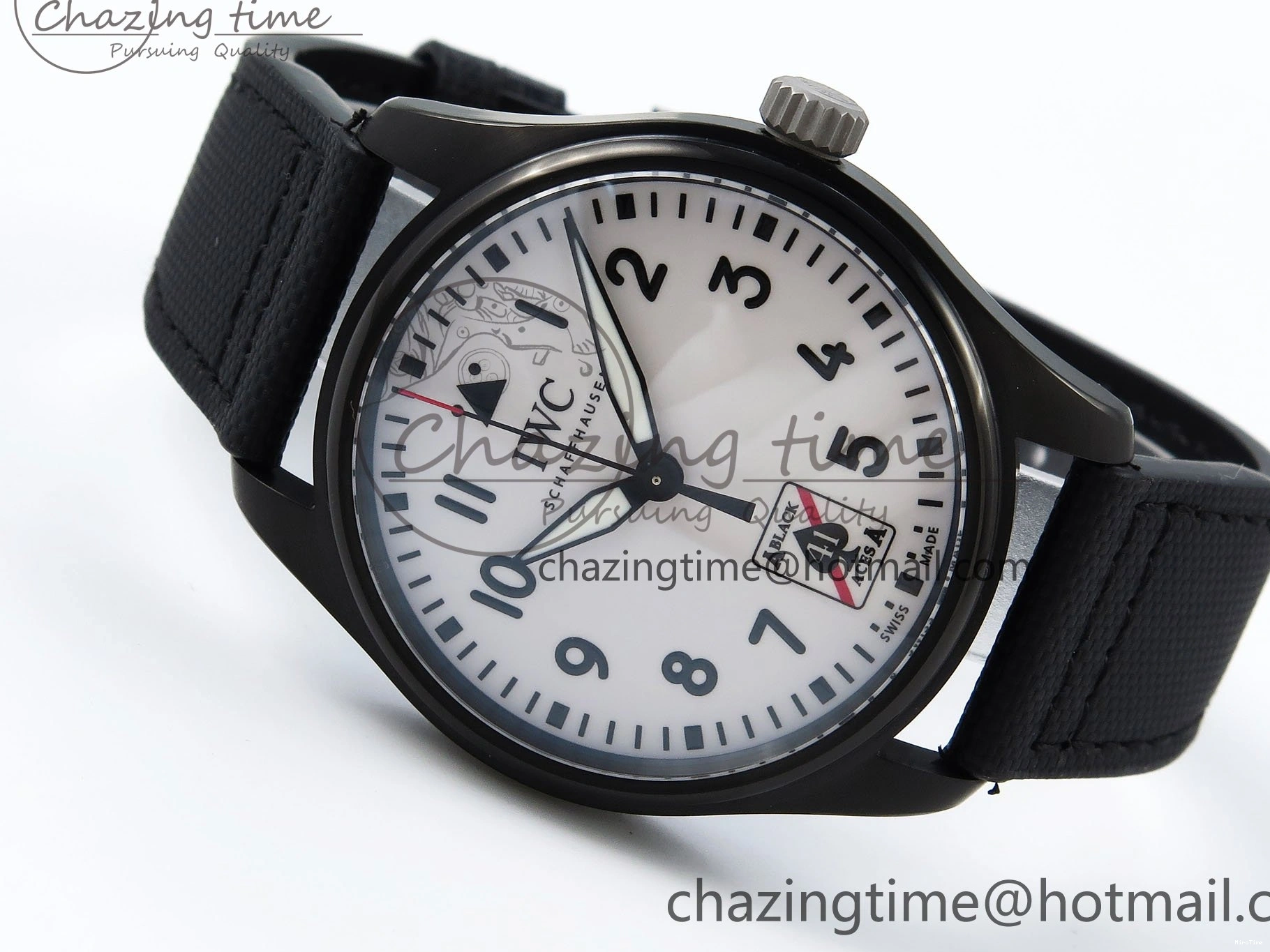 MIROTIME 0101 Pilot Black Ace BLSF 1:1 Best Edition White Lume Dial on Black Nylon Strap MIYOTA OnTrend 7021